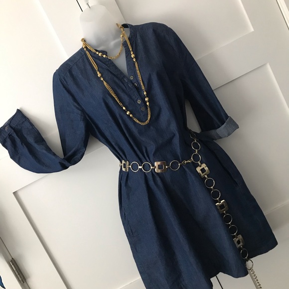 Umgee Denim Shirt Dress - Picture 2 of 7